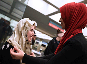 Two women during the hijab day event