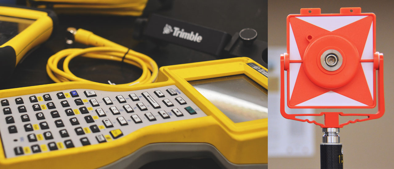 GPS Data Collector and Reflector equipment used by surveying technicians.