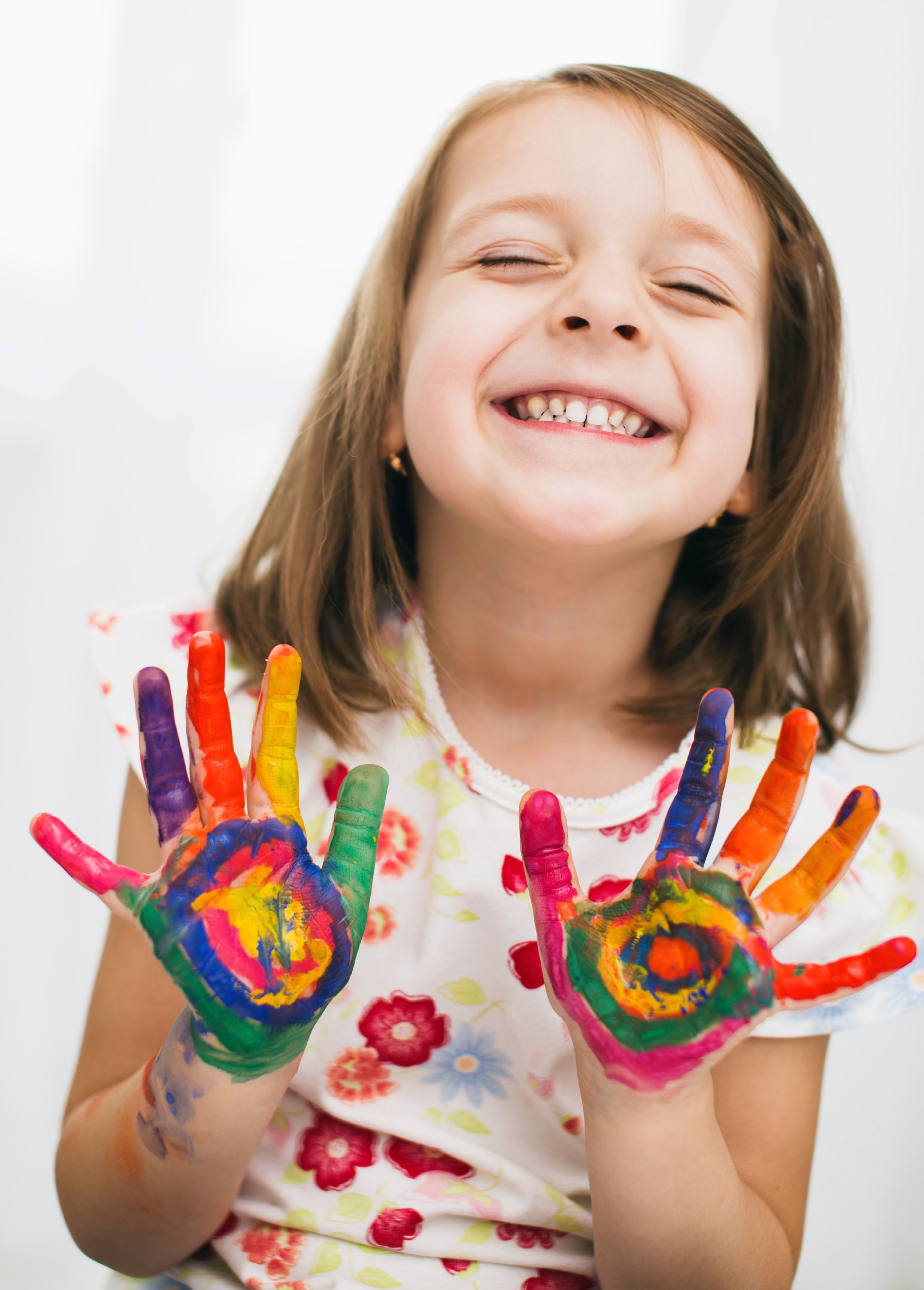 child hands painted