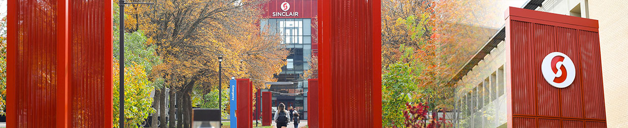Front Entrance of Sinclair College in Dayton