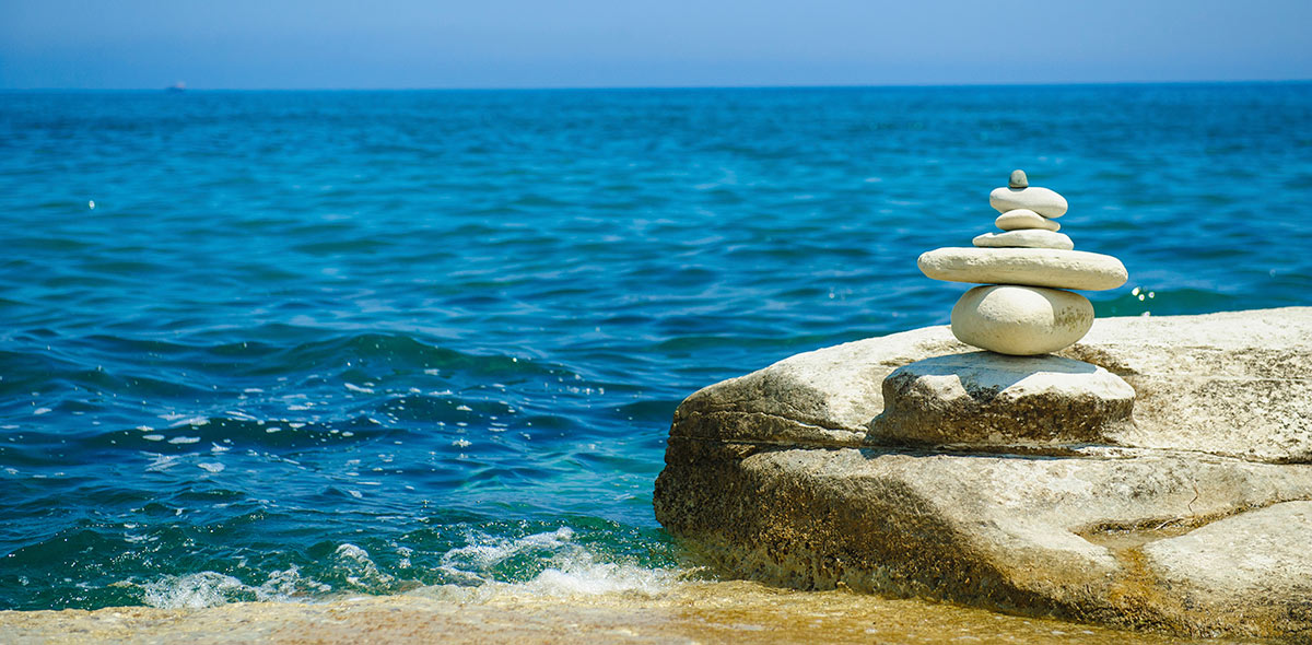 Stones Balanced on Beach