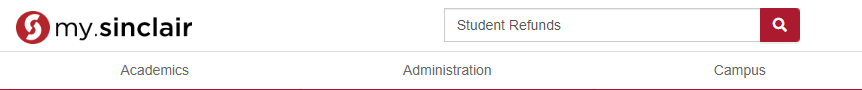 Screenshot of Search Field on my.sinclair.edu