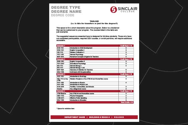 Program Sheet Template with graphics